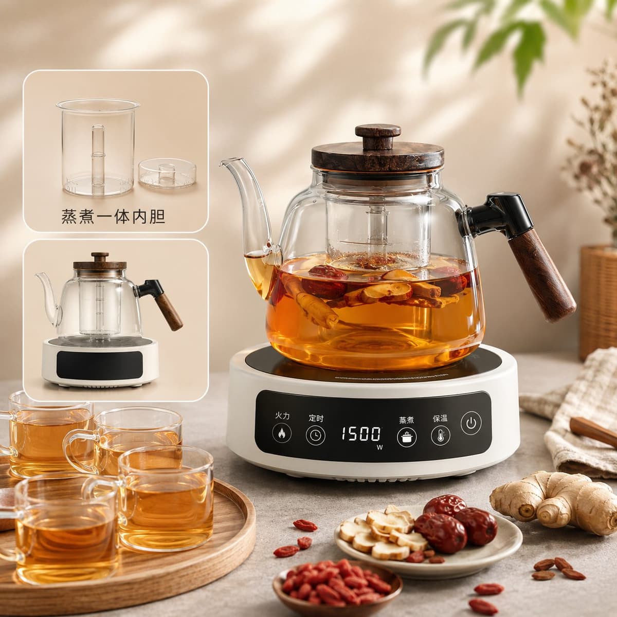 Glass Steam & Boil Health Kettle